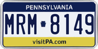 PA license plate MRM8149