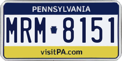 PA license plate MRM8151