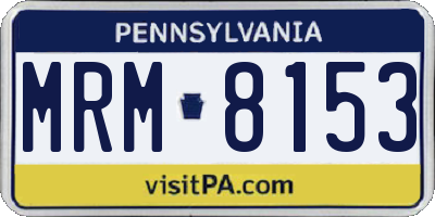 PA license plate MRM8153