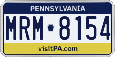 PA license plate MRM8154