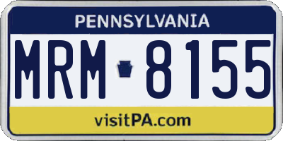 PA license plate MRM8155