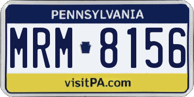 PA license plate MRM8156