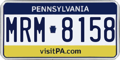 PA license plate MRM8158