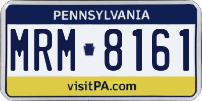 PA license plate MRM8161