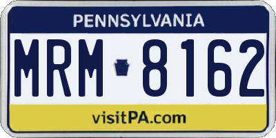 PA license plate MRM8162