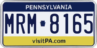 PA license plate MRM8165