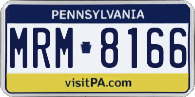 PA license plate MRM8166