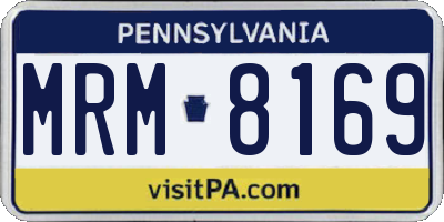 PA license plate MRM8169