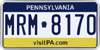 PA license plate MRM8170