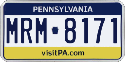 PA license plate MRM8171