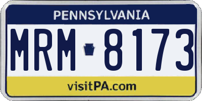 PA license plate MRM8173