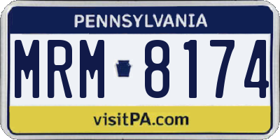 PA license plate MRM8174