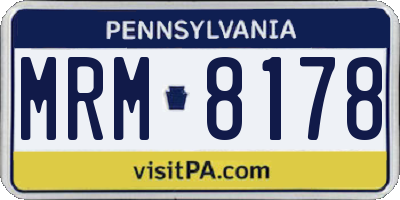PA license plate MRM8178
