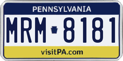 PA license plate MRM8181