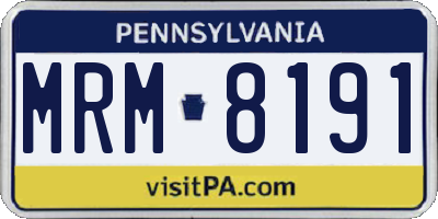 PA license plate MRM8191