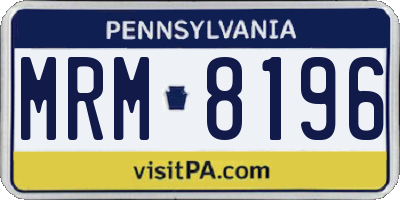 PA license plate MRM8196