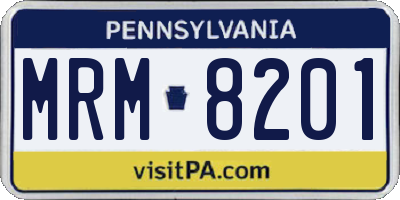 PA license plate MRM8201
