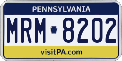 PA license plate MRM8202
