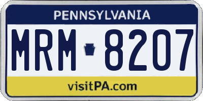 PA license plate MRM8207