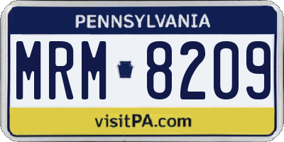 PA license plate MRM8209