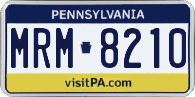 PA license plate MRM8210