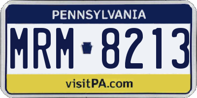 PA license plate MRM8213