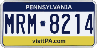 PA license plate MRM8214