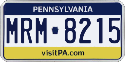 PA license plate MRM8215