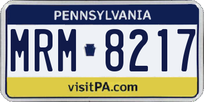 PA license plate MRM8217