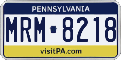 PA license plate MRM8218