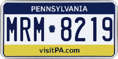 PA license plate MRM8219