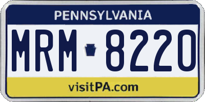 PA license plate MRM8220