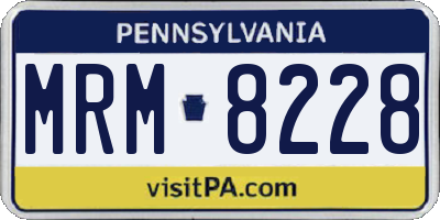 PA license plate MRM8228