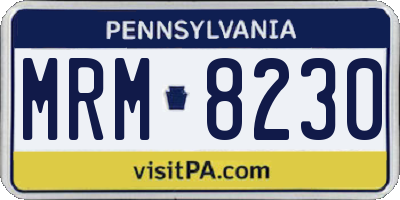 PA license plate MRM8230