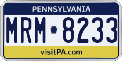 PA license plate MRM8233