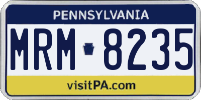 PA license plate MRM8235