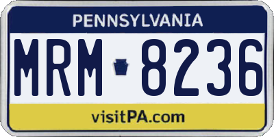 PA license plate MRM8236