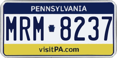 PA license plate MRM8237