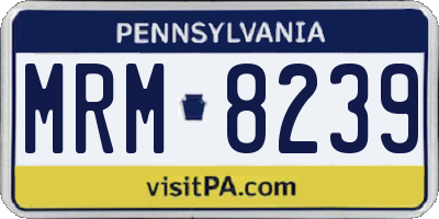 PA license plate MRM8239