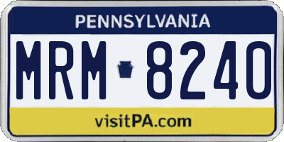 PA license plate MRM8240