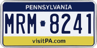 PA license plate MRM8241