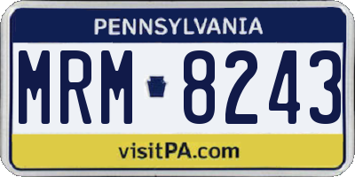 PA license plate MRM8243
