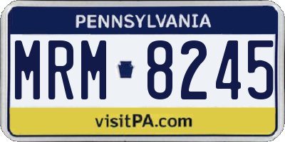 PA license plate MRM8245