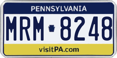 PA license plate MRM8248