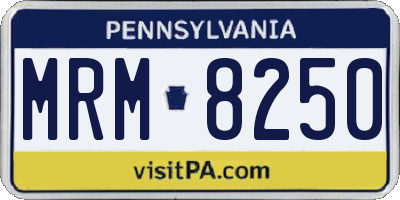 PA license plate MRM8250