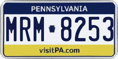 PA license plate MRM8253