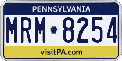 PA license plate MRM8254