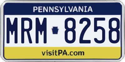 PA license plate MRM8258