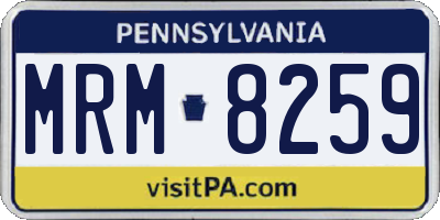PA license plate MRM8259
