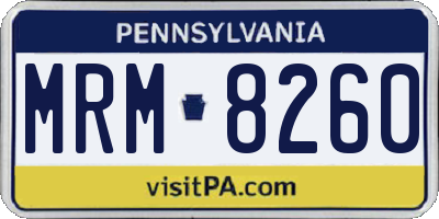 PA license plate MRM8260
